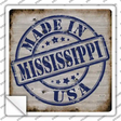 Mississippi Stamp On Wood Novelty Square Sticker Decal