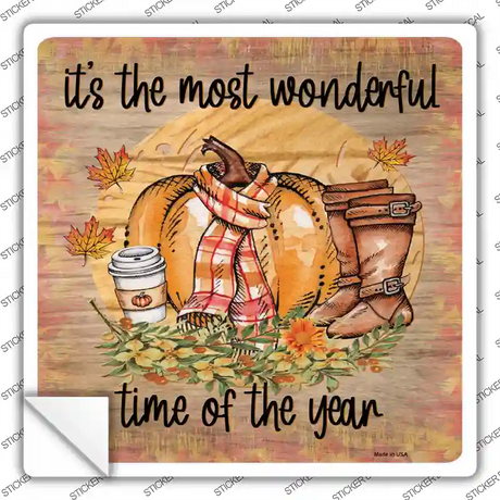 Wonderful Time of Year Novelty Square Sticker Decal