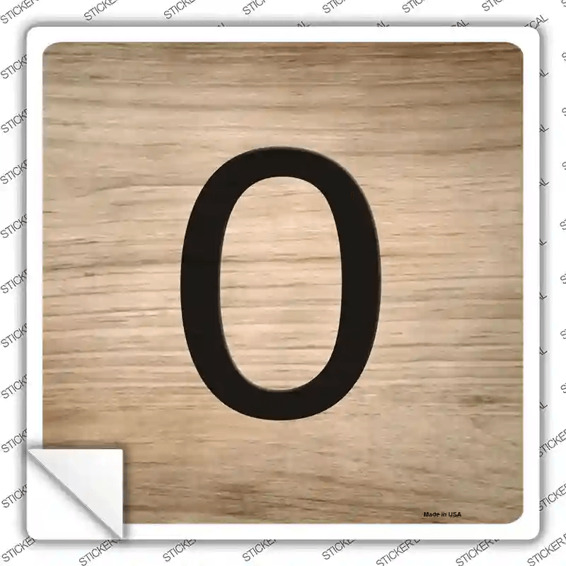 0 Number Tiles Novelty Square Sticker Decal