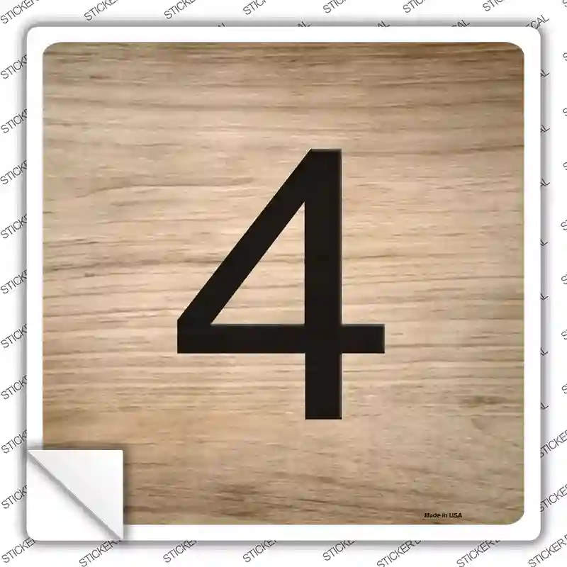 4 Number Tiles Novelty Square Sticker Decal