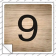 9 Number Tiles Novelty Square Sticker Decal