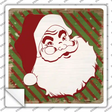 Santa Claus Red and Green Novelty Square Sticker Decal