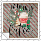 Fa La La La Lattes Novelty Square Sticker Decal