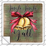 Jingle Jingle Yall Bell Novelty Square Sticker Decal
