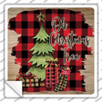 Oh Christmas Tree Red Novelty Square Sticker Decal