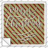 Merry Christmas Red and Green Novelty Square Sticker Decal