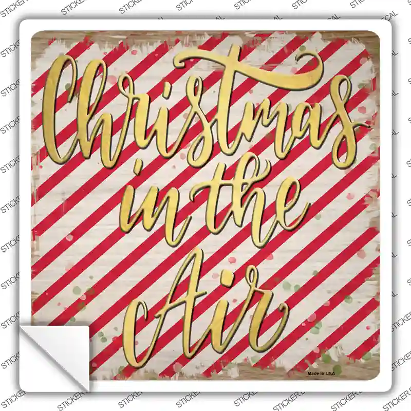 Christmas in the Air Novelty Square Sticker Decal