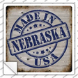 Nebraska Stamp On Wood Novelty Square Sticker Decal