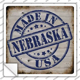 Nebraska Stamp On Wood Novelty Square Sticker Decal