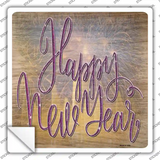 Happy New Year Fireworks Novelty Square Sticker Decal