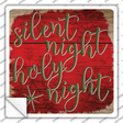 Silent Night Holy Night Red Novelty Square Sticker Decal
