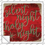 Silent Night Holy Night Red Novelty Square Sticker Decal