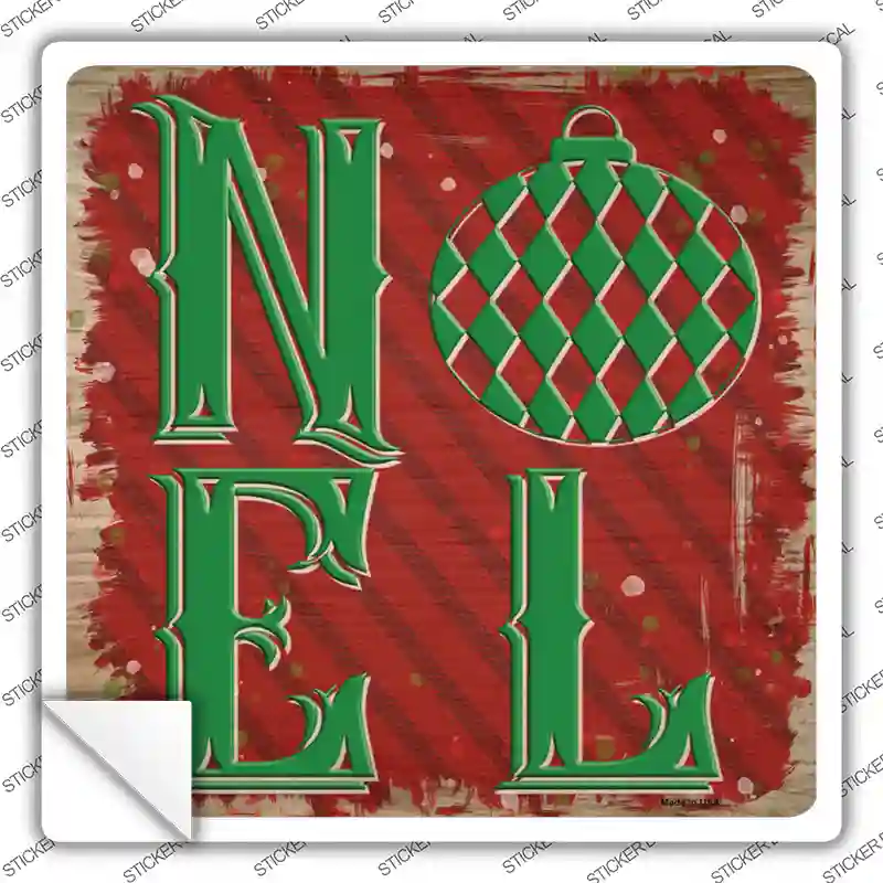 Noel Ornament Novelty Square Sticker Decal