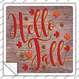 Hello Fall Purple Novelty Square Sticker Decal