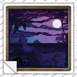 Mermaid on Rock Shadow Box Novelty Square Sticker Decal