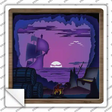 Pirate Cove Shadow Box Novelty Square Sticker Decal