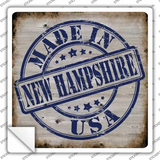 New Hampshire Stamp On Wood Novelty Square Sticker Decal