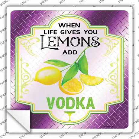 Add Vodka Purple Novelty Square Sticker Decal