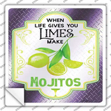 Make Mojitos Purple Novelty Square Sticker Decal