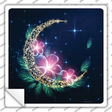 Moon and Flowers Novelty Square Sticker Decal