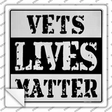 Vets Lives Matter Novelty Square Sticker Decal