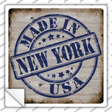 New York Stamp On Wood Novelty Square Sticker Decal
