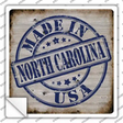 North Carolina Stamp On Wood Novelty Square Sticker Decal