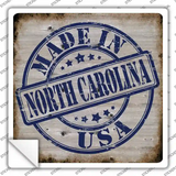 North Carolina Stamp On Wood Novelty Square Sticker Decal