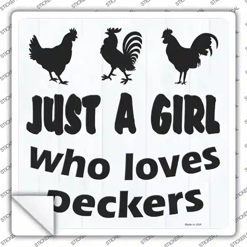 Just A Girl Novelty Square Sticker Decal