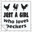 Just A Girl Novelty Square Sticker Decal