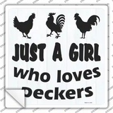 Just A Girl Novelty Square Sticker Decal