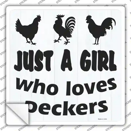Just A Girl Novelty Square Sticker Decal