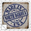 North Dakota Stamp On Wood Novelty Square Sticker Decal