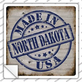 North Dakota Stamp On Wood Novelty Square Sticker Decal