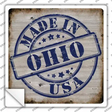 Ohio Stamp On Wood Novelty Square Sticker Decal