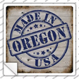 Oregon Stamp On Wood Novelty Square Sticker Decal