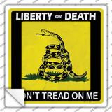 Liberty Or Death Gadsden Novelty Square Sticker Decal