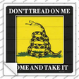 Come And Take It Gadsden Novelty Square Sticker Decal