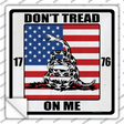 1776 US Flag Gadsden Novelty Square Sticker Decal