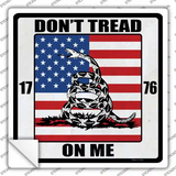 1776 US Flag Gadsden Novelty Square Sticker Decal