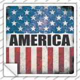 America Flag Background Novelty Square Sticker Decal