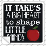 Big Heart Shape Little Minds Novelty Square Sticker Decal