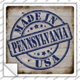 Pennsylvania Stamp On Wood Novelty Square Sticker Decal