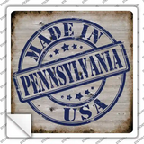 Pennsylvania Stamp On Wood Novelty Square Sticker Decal