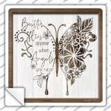 Butterflies Angels Near Novelty Square Sticker Decal