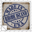 Rhode Island Stamp On Wood Novelty Square Sticker Decal