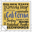 California Motto Novelty Square Sticker Decal