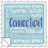 Connecticut Motto Novelty Square Sticker Decal