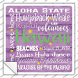 Hawaii Motto Novelty Square Sticker Decal