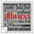 Illinois Motto Novelty Square Sticker Decal